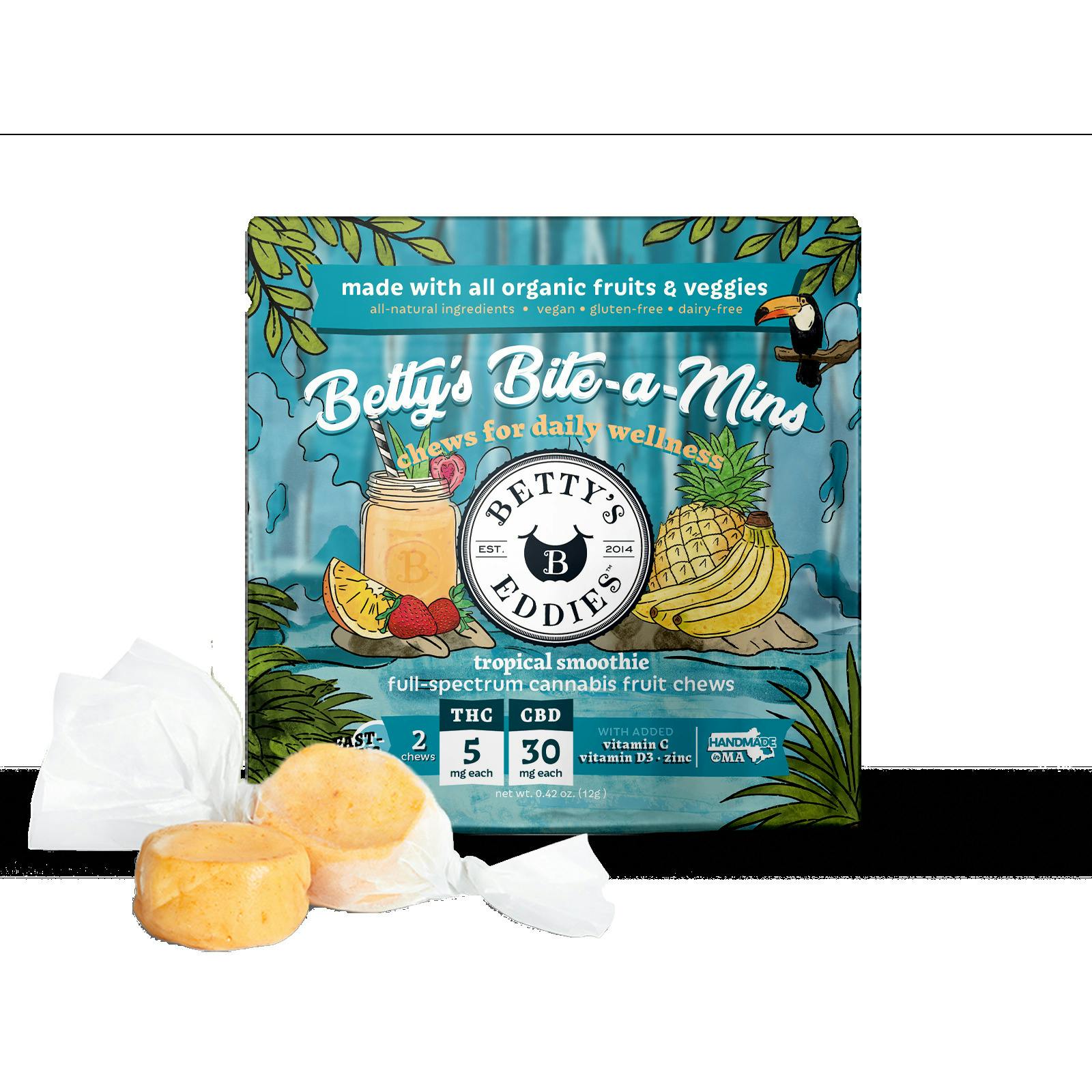 Bite-A-Min Tropical Smoothie 2PK | Chews at Comm Ave Canna: Recreational Cannabis Dispensary, Boston - Brookline MA