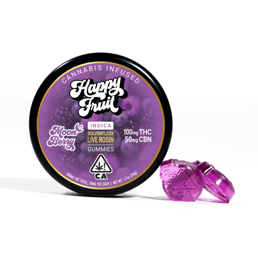 Happy Fruit Moon Berry 2:1 THC:CBN Rosin Gummies 5pk