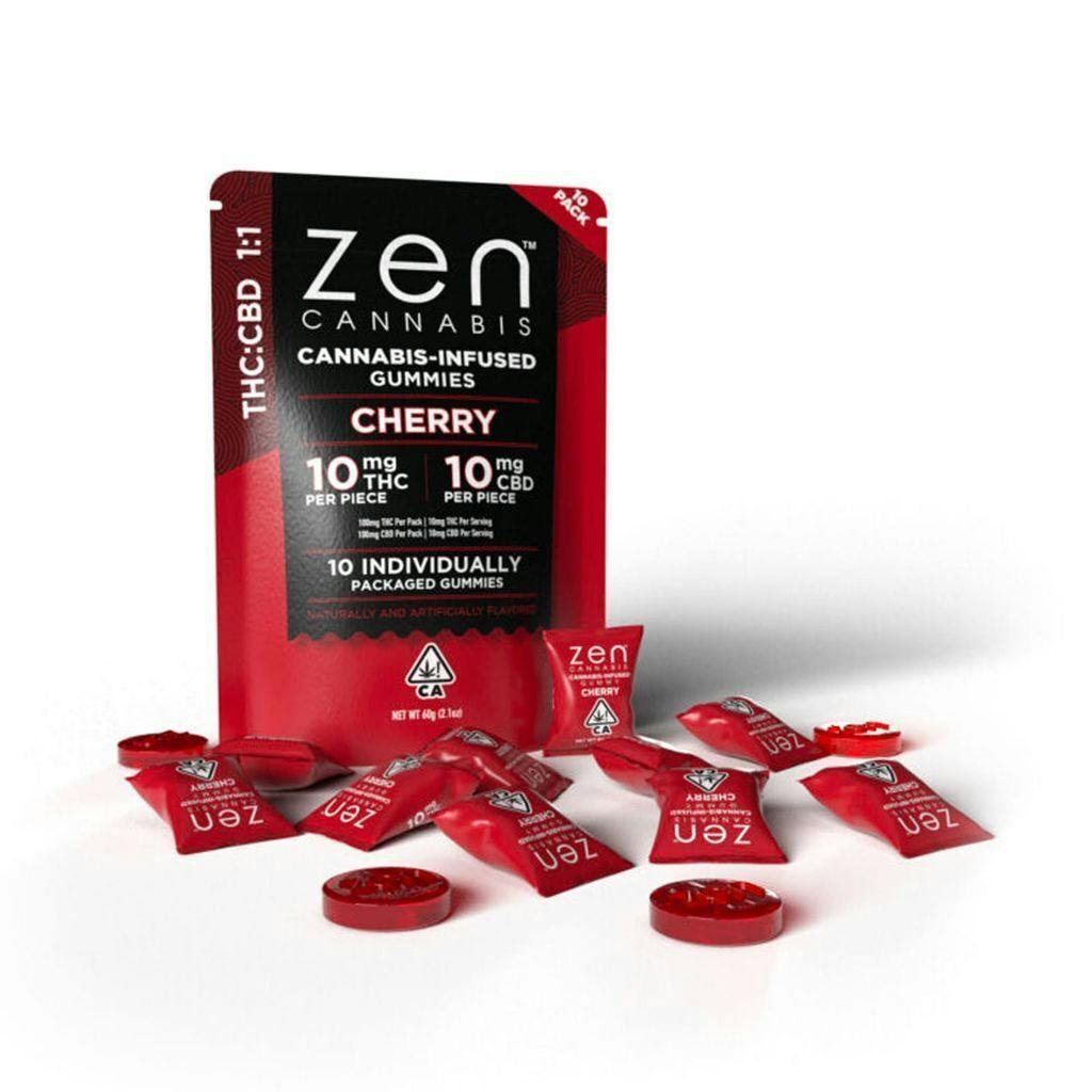 Zen Cherry 1:1 Gummies 10pk, 1mg