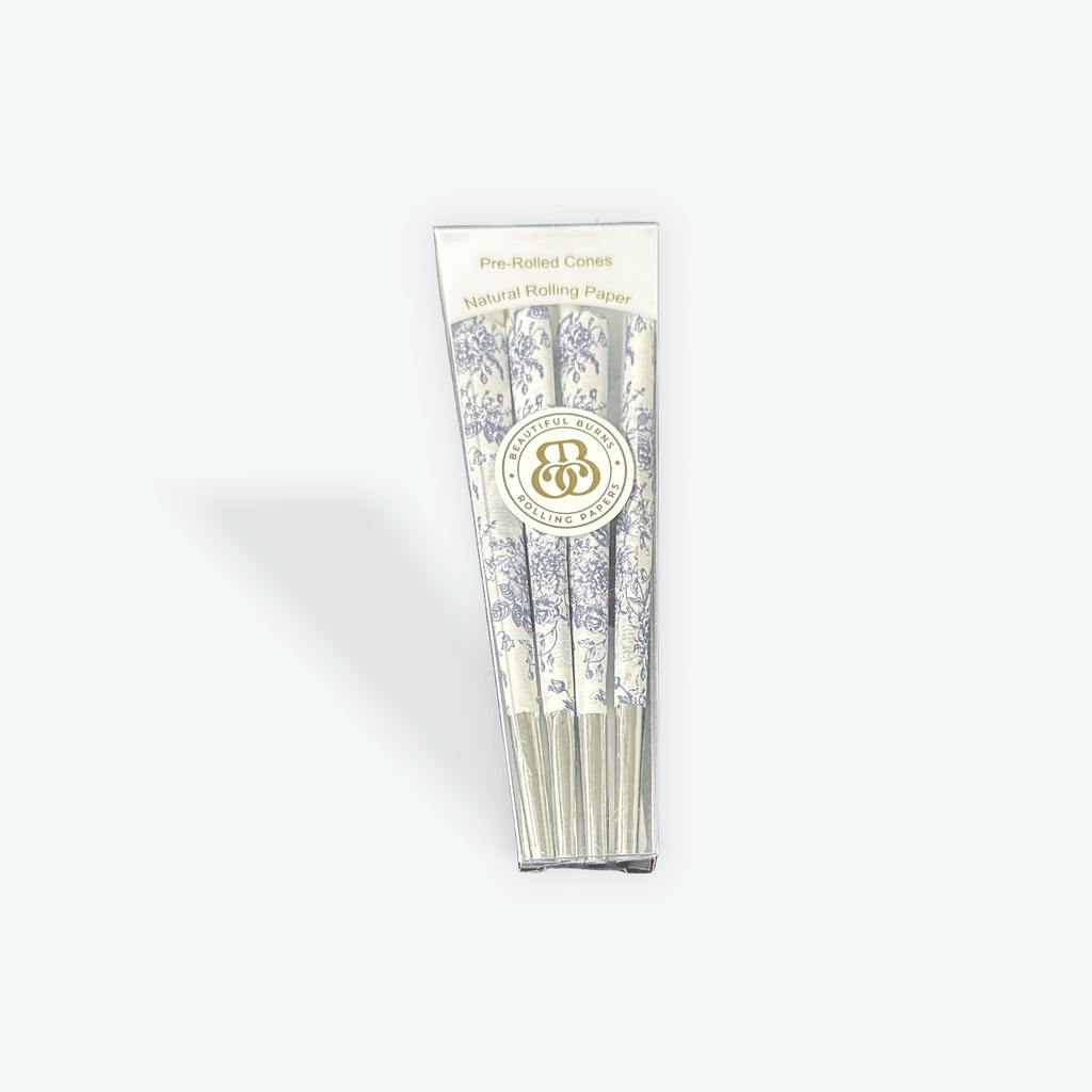 High Mountain Chinese Decor Blue Floral Rolling Paper Cones 8pk, Each