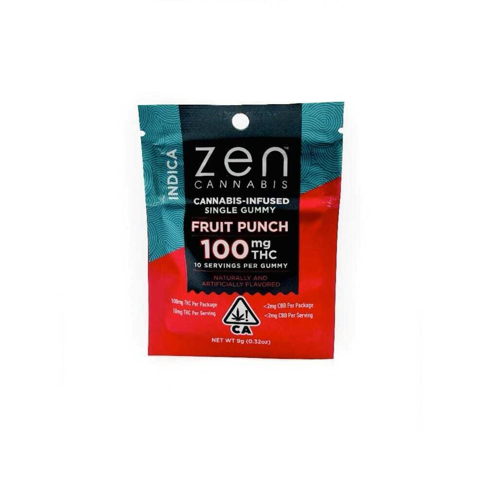Zen Fruit Punch Indica Gummies 10pk, 1mg