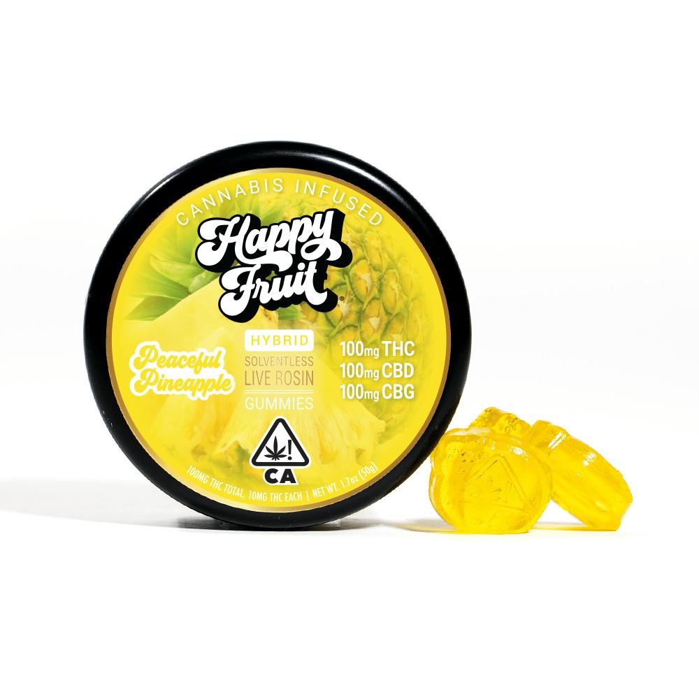 Happy Fruit Peaceful Pineapple THC/CBG/CBD Rosin Gummies 5pk