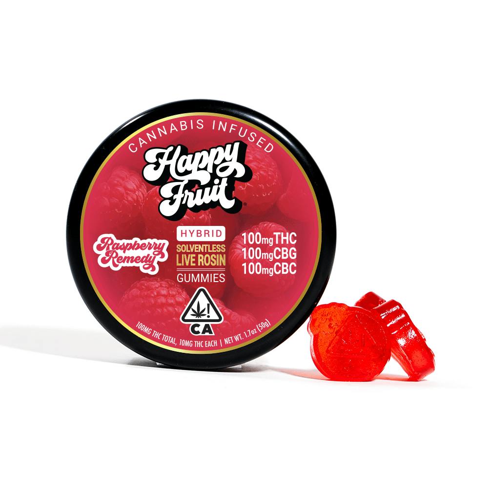 Happy Fruit Raspberry Remedy THC/CBG/CBC Rosin Gummies 5pk