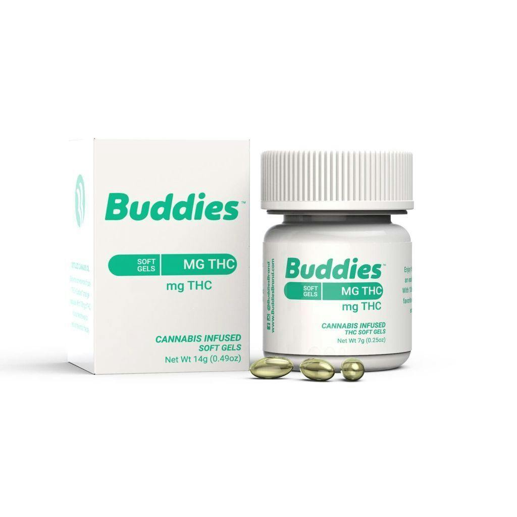 Buddies 100mg THC Capsules 10pk, 1mg