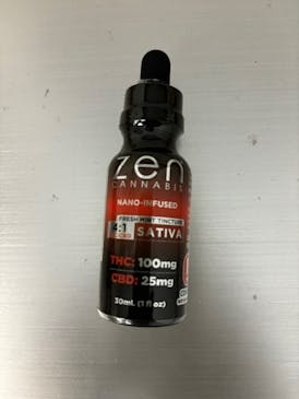 Tincture - Zen - Sativa Fresh Mint 4:1 30ml 100 mg THC : 25 mg CBD