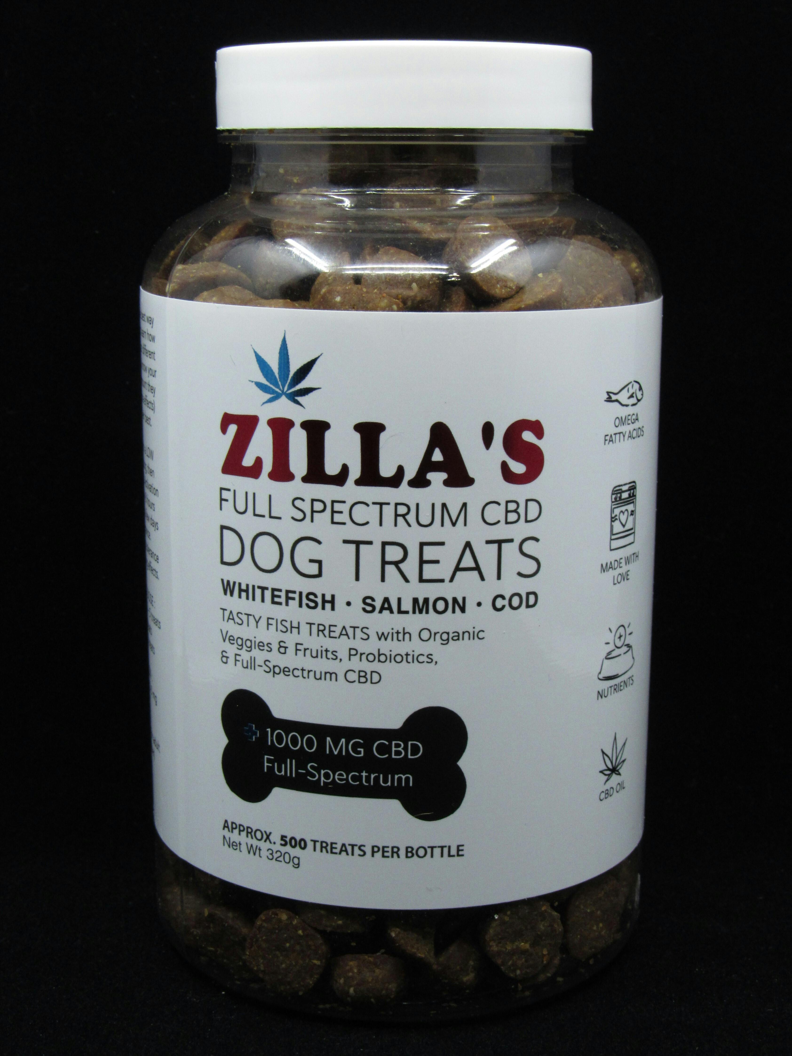 1,000mg Full Spectrum CBD Dog Treats, Whitefish , Salmon, And Cod Flavored | Zillas