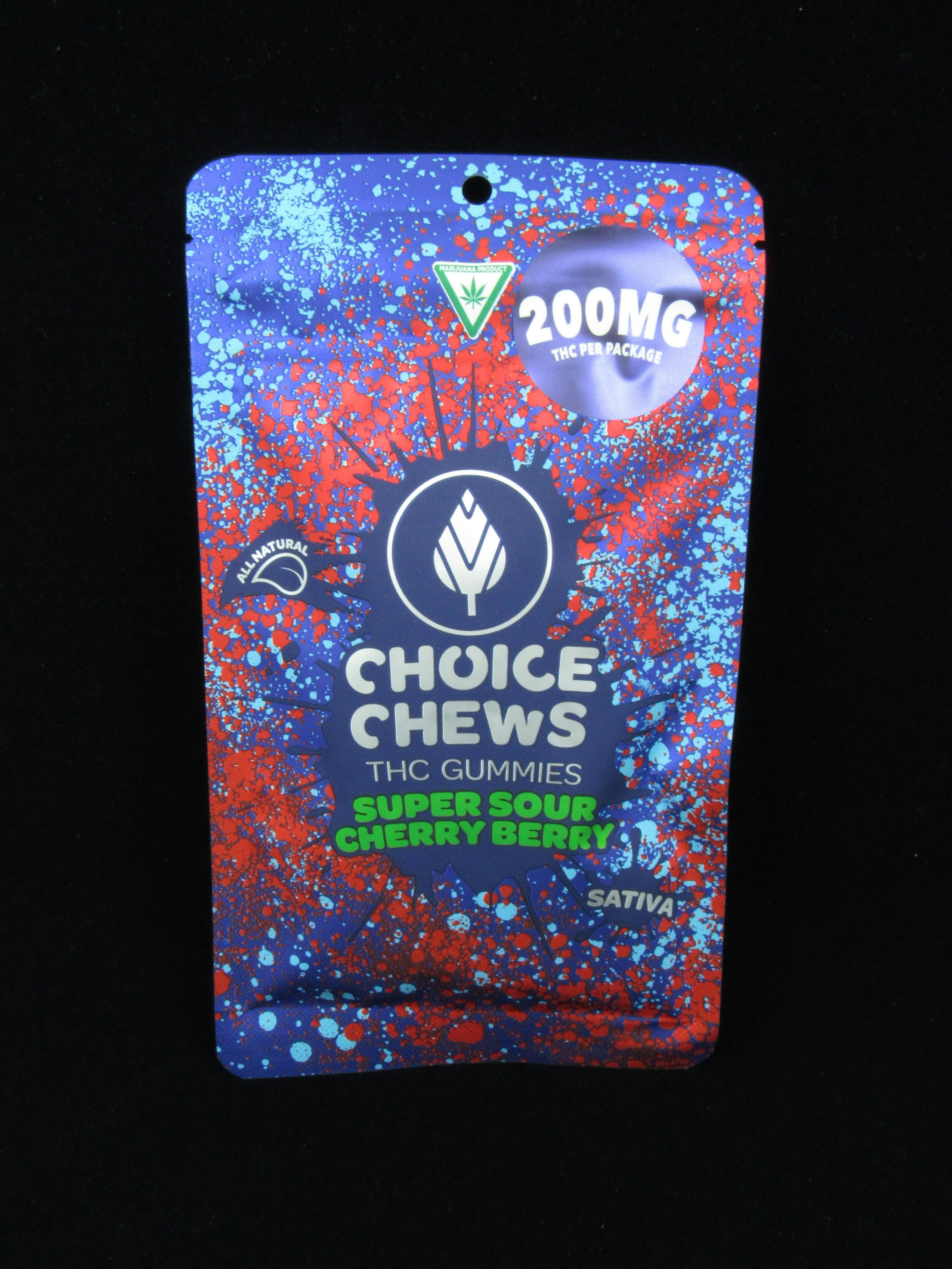 Super Sour Cherry Berry 200mg Sativa gummies | Choice
