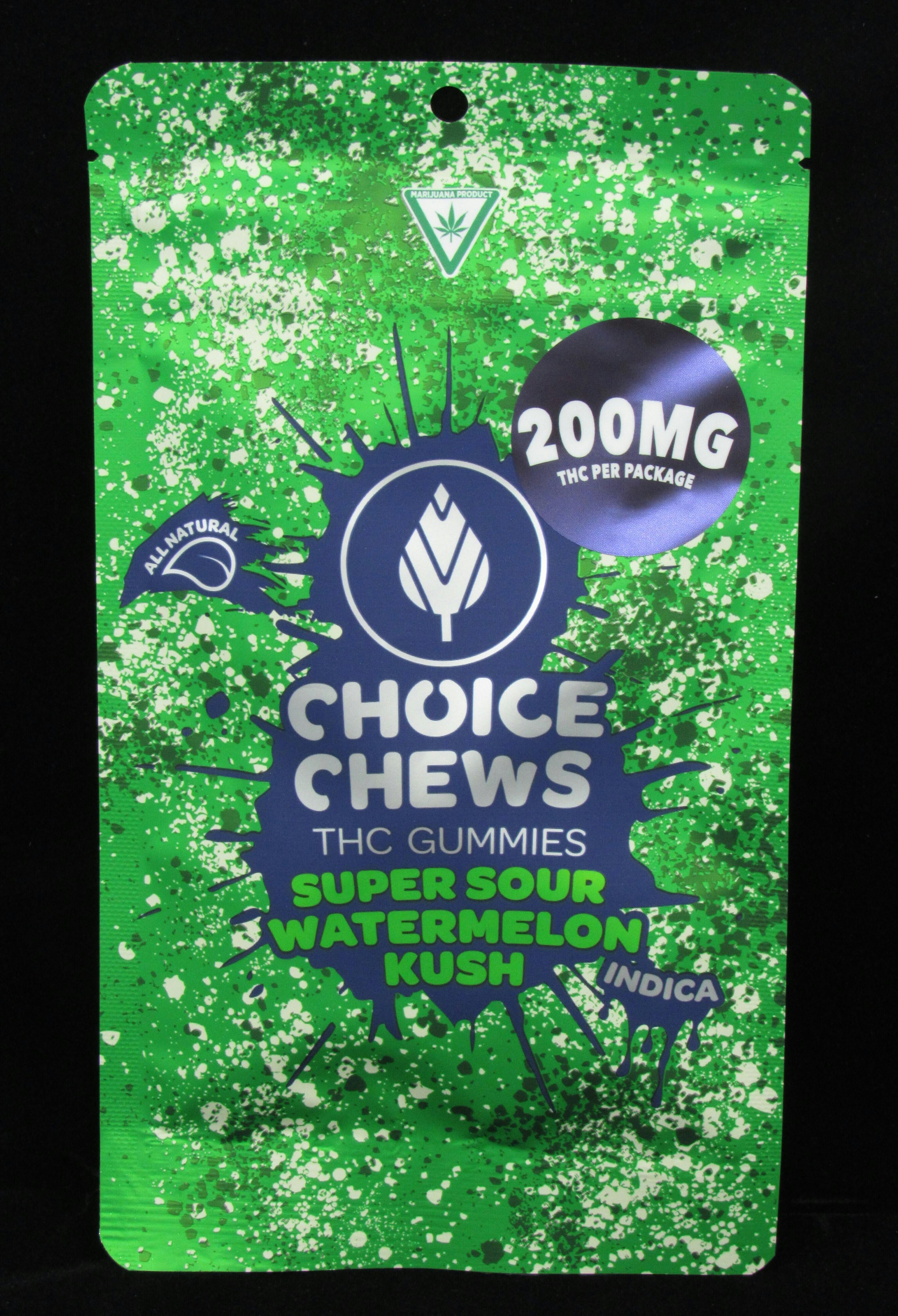 Super Sour Watermelon Kush 200mg Indica Gummies | Choice