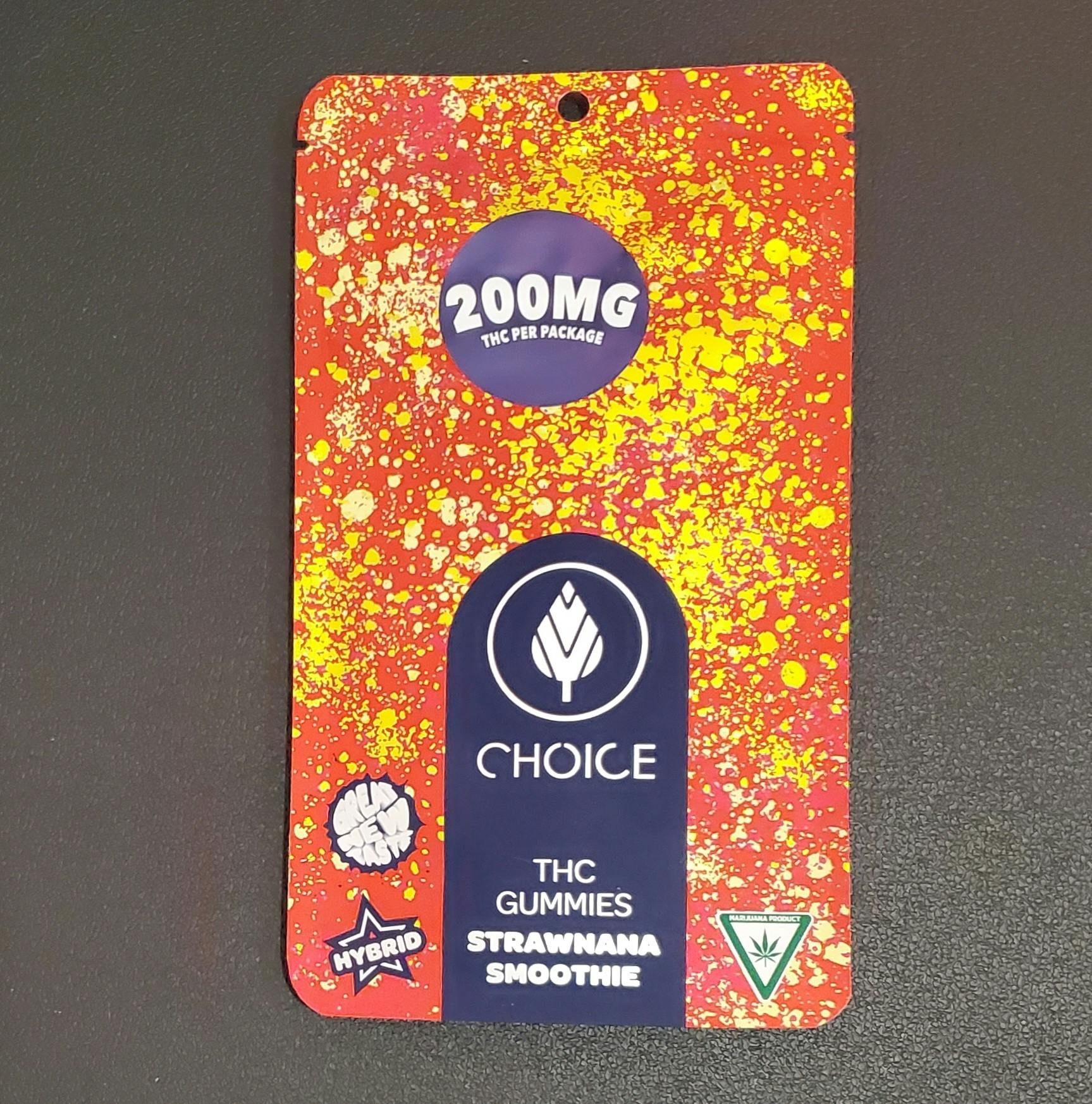 Strawnana Smoothie 200mg Hybrid Gummies | Choice