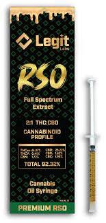 2:1 THC:CBD RSO Syringe | Legit Labs