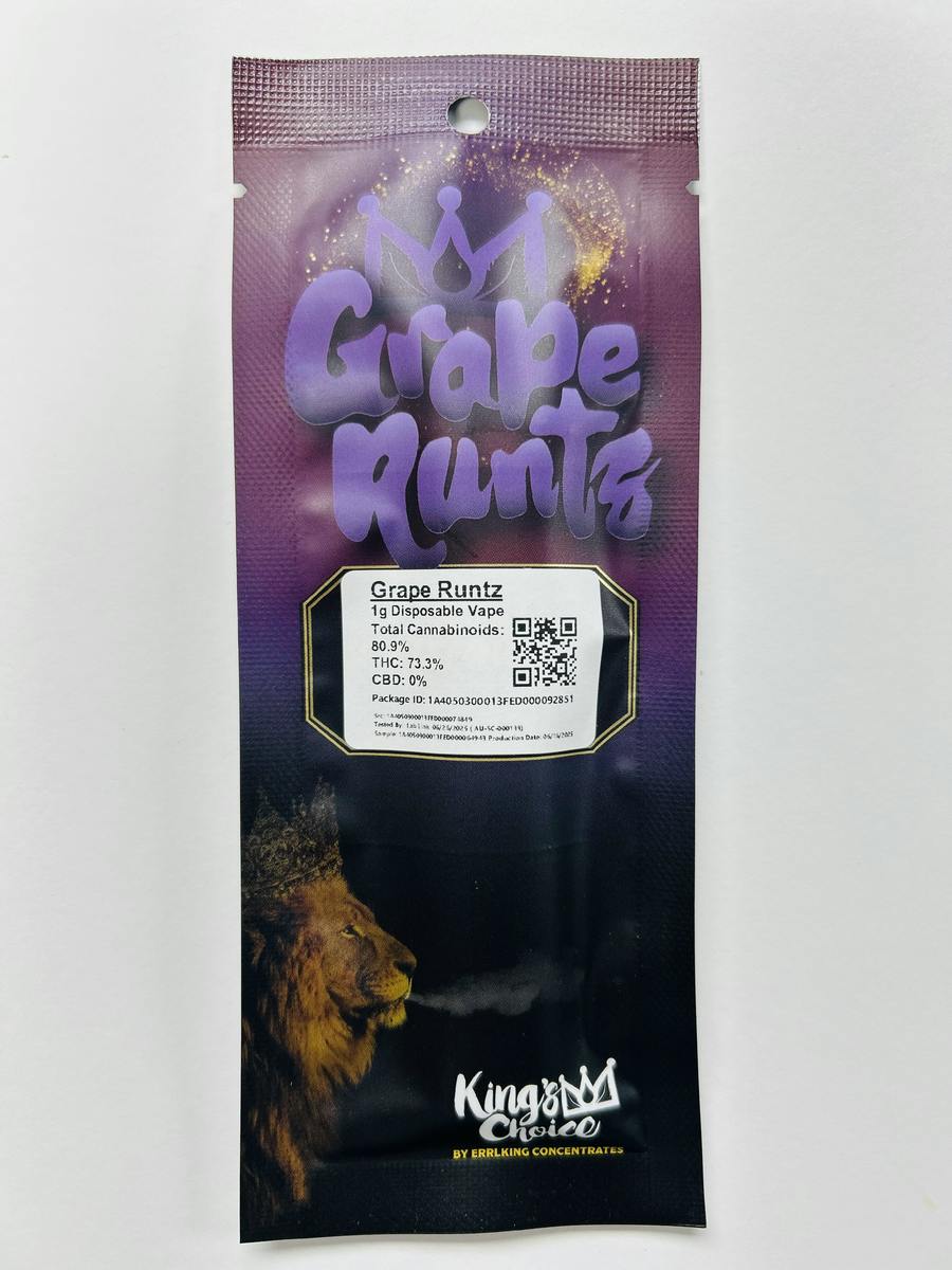 Grape Runtz 1g Disposable Vape | King's Choice