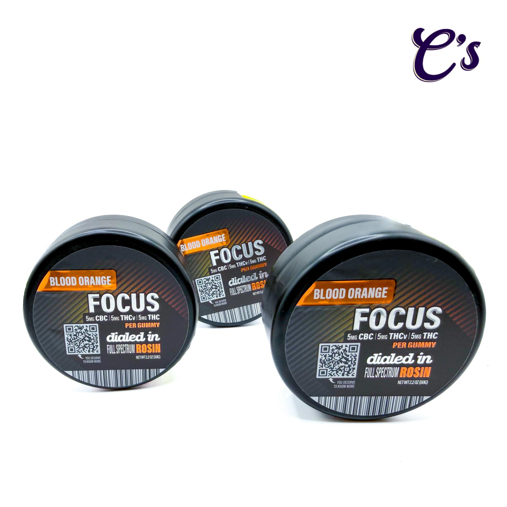 Dialed In | Rosin Gummies (CBC/THCv/THC 1:1:1) Focus Blood Orange 100mg