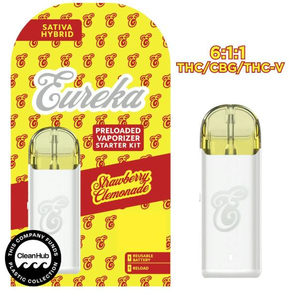 Eureka | Flavored Starter AIO (THC/THCV/CBG 3:1:1) Strawberry Clemonade 1g