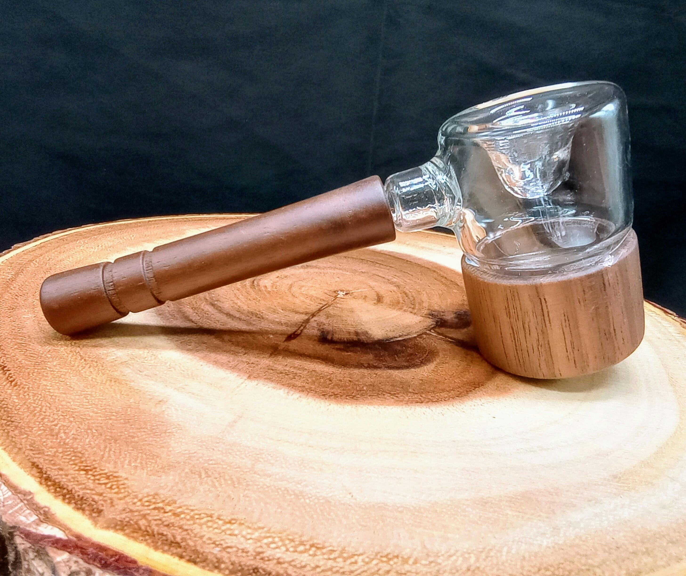 SirEEL Glass & Wood Hammer Hand Pipe 5.5"