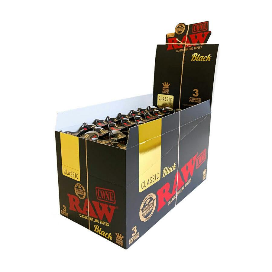 RAW Black King Sized Classic Pre-Rolled Cones