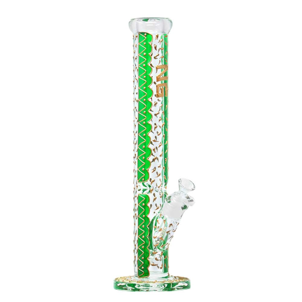 Nice Glass Gold Accent Straight Shooter - Bong