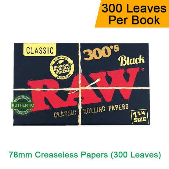 Raw Black 300s 1 1/4 Rolling Papers