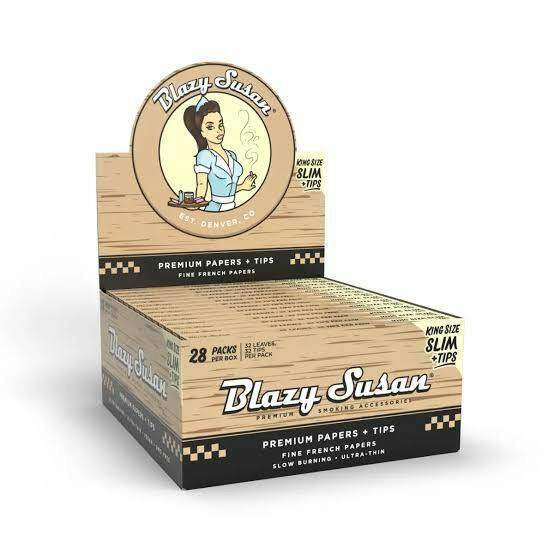 Blazy Susan Unbleached KSS Rolling Papers + Tips