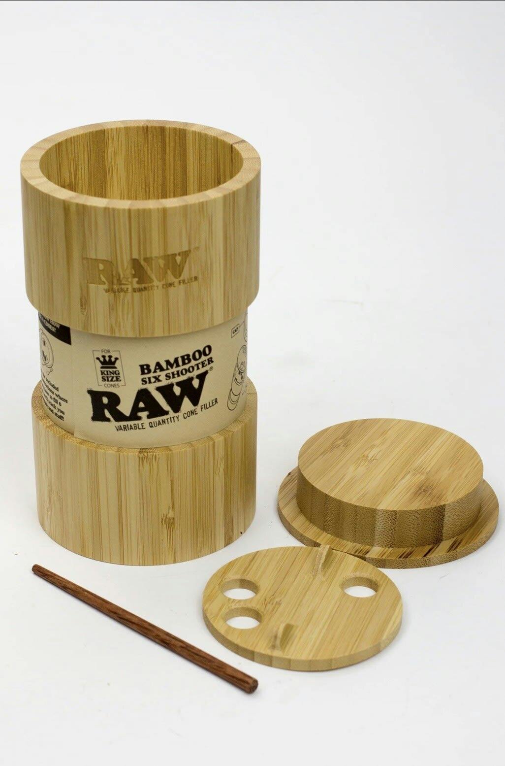 RAW Bamboo Six Shooter Variable Quantity King Size Cone Filler