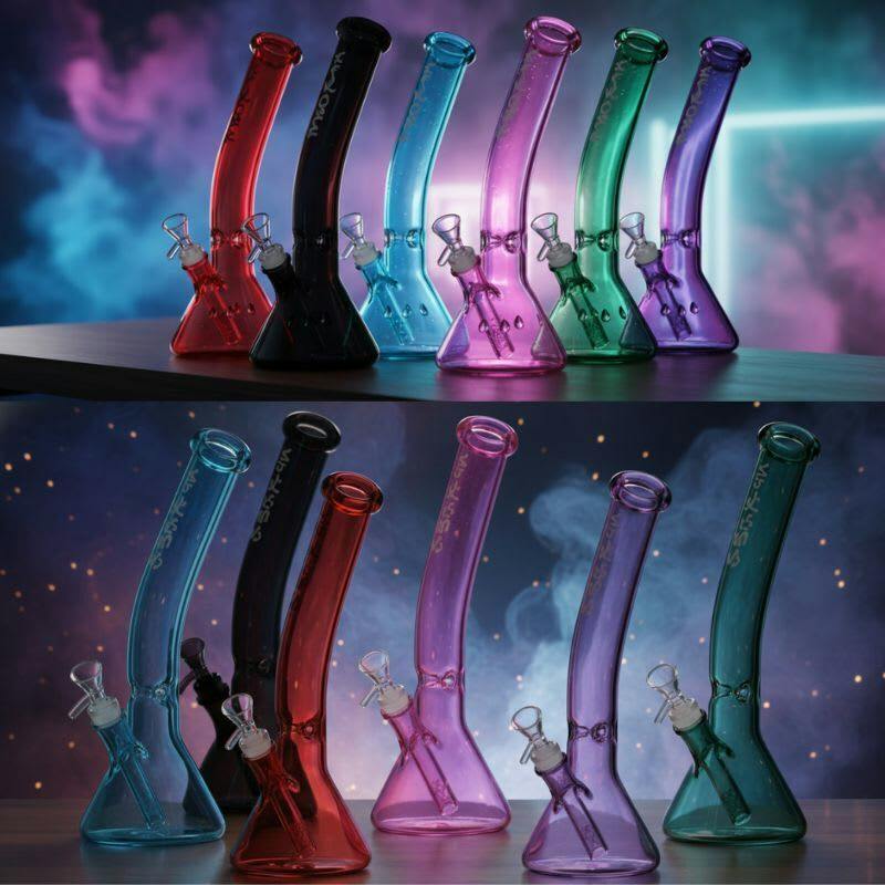 12" Xtreme Curve Neck Glass Bong - Assorted
