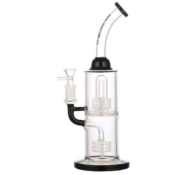 Xtreme Glass 5mm Straight Tube Bong W/Tripple Perc-12" - Black