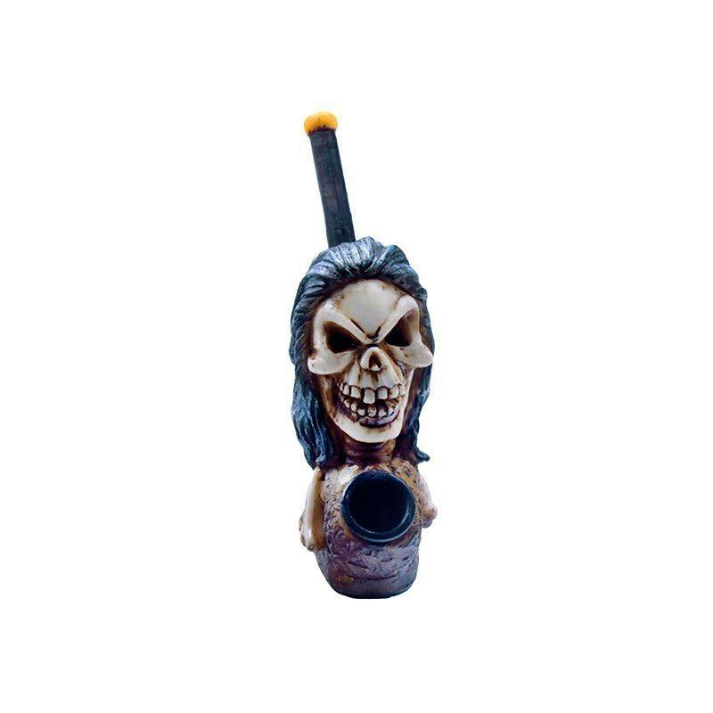 5" Stem Resin Tobacco Pipe - Black