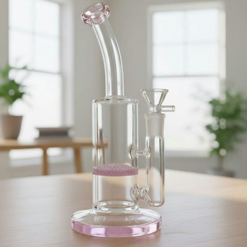 9" Bent Neck Honeycomb Bong - Pink