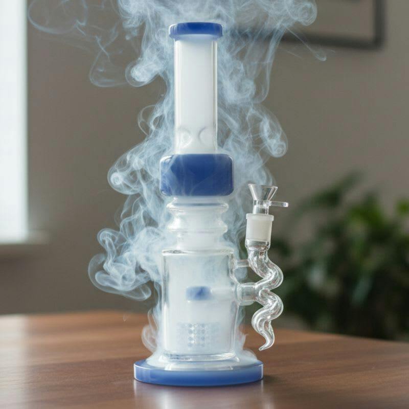 Xtreme 14" Shower Head Percolator Glass Bong - Jade Blue