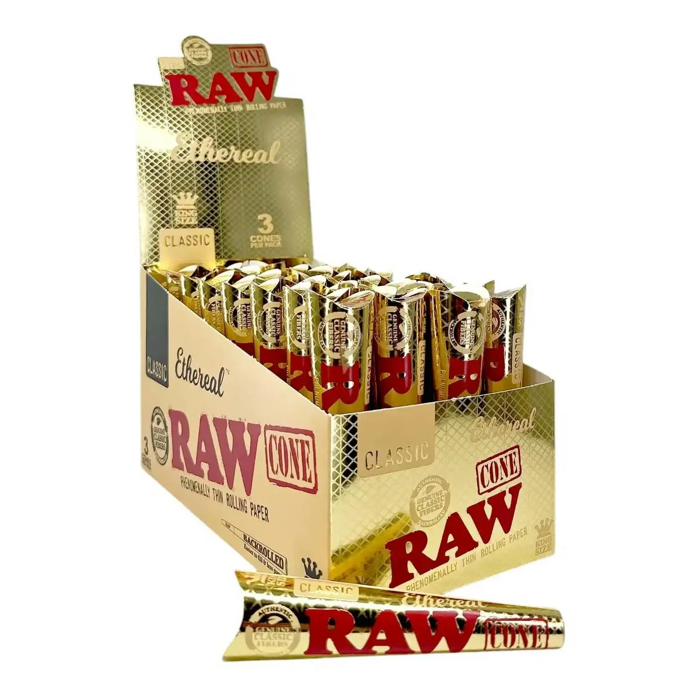 RAW | Ethereal King Size Unrefined Pre-Rolled Cones - 3 Pack