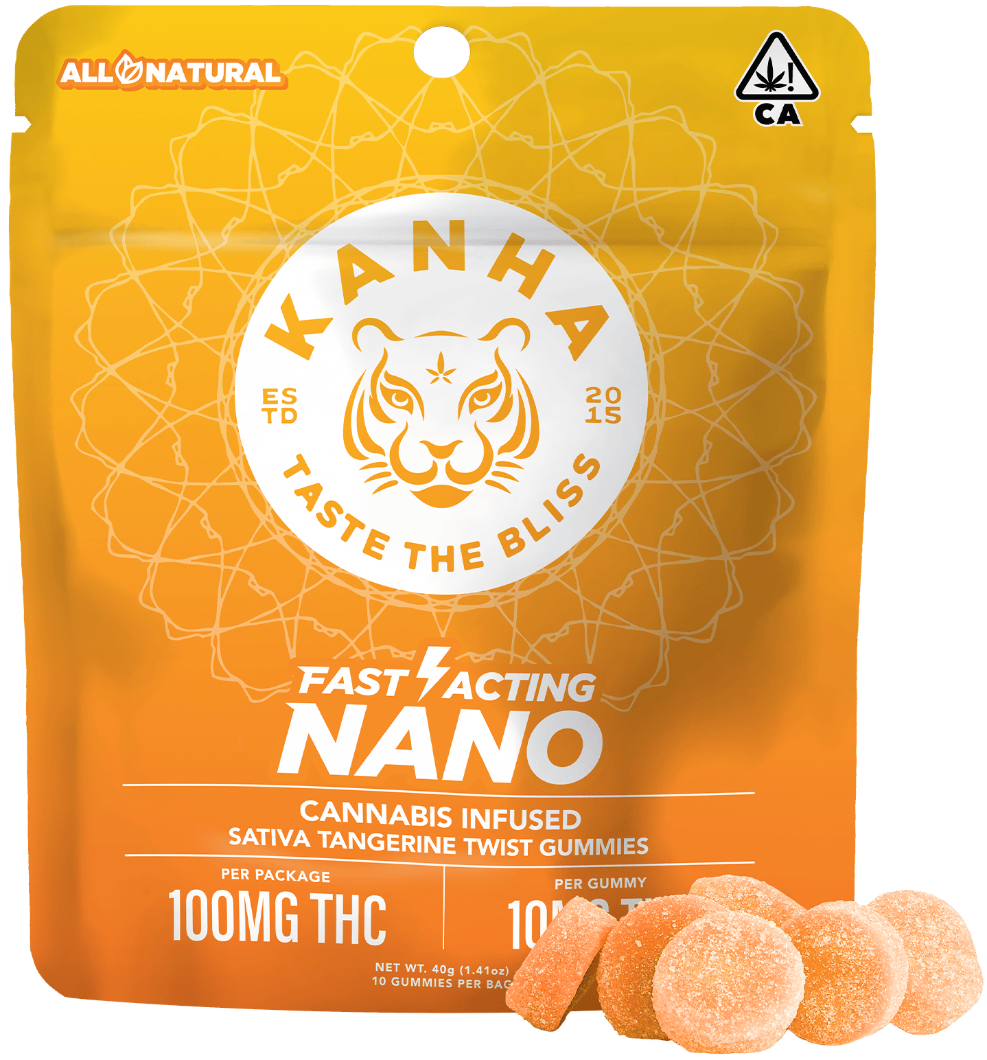 NANO | Tangerine Twist Gummies | 100mg | 10ct | 10mg/ea