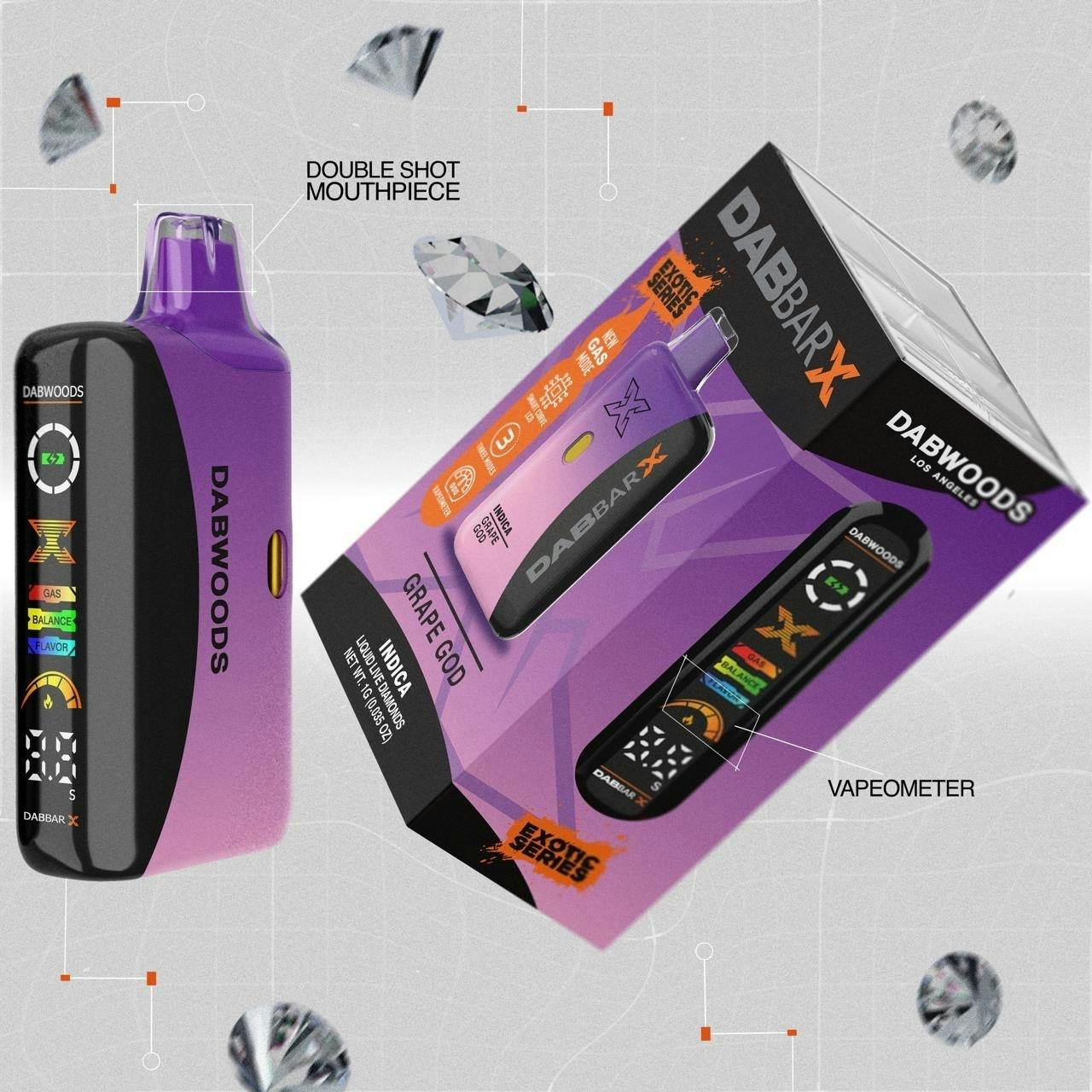VAPE- DABBAR X LIQUID LIVE DIAMONDS Grape God 1G