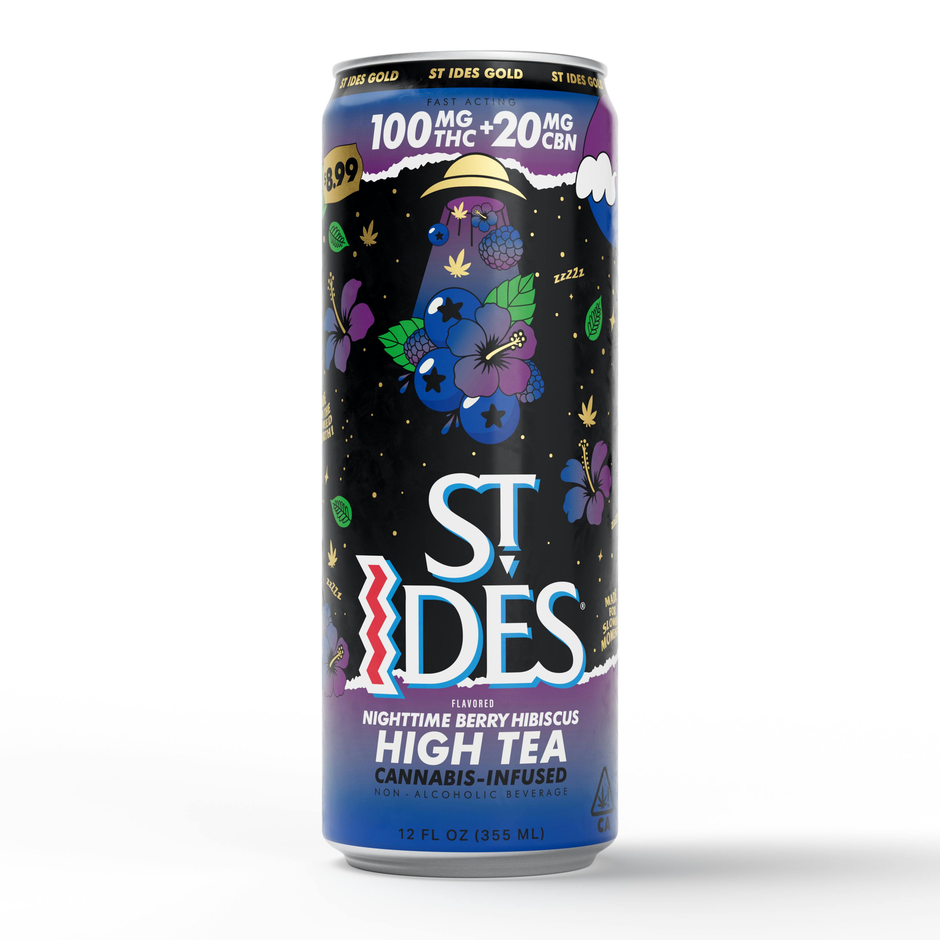 Nighttime Berry Hibiscus High Tea 5:1 | Non-Carbon | 100mg THC | 12 fl oz