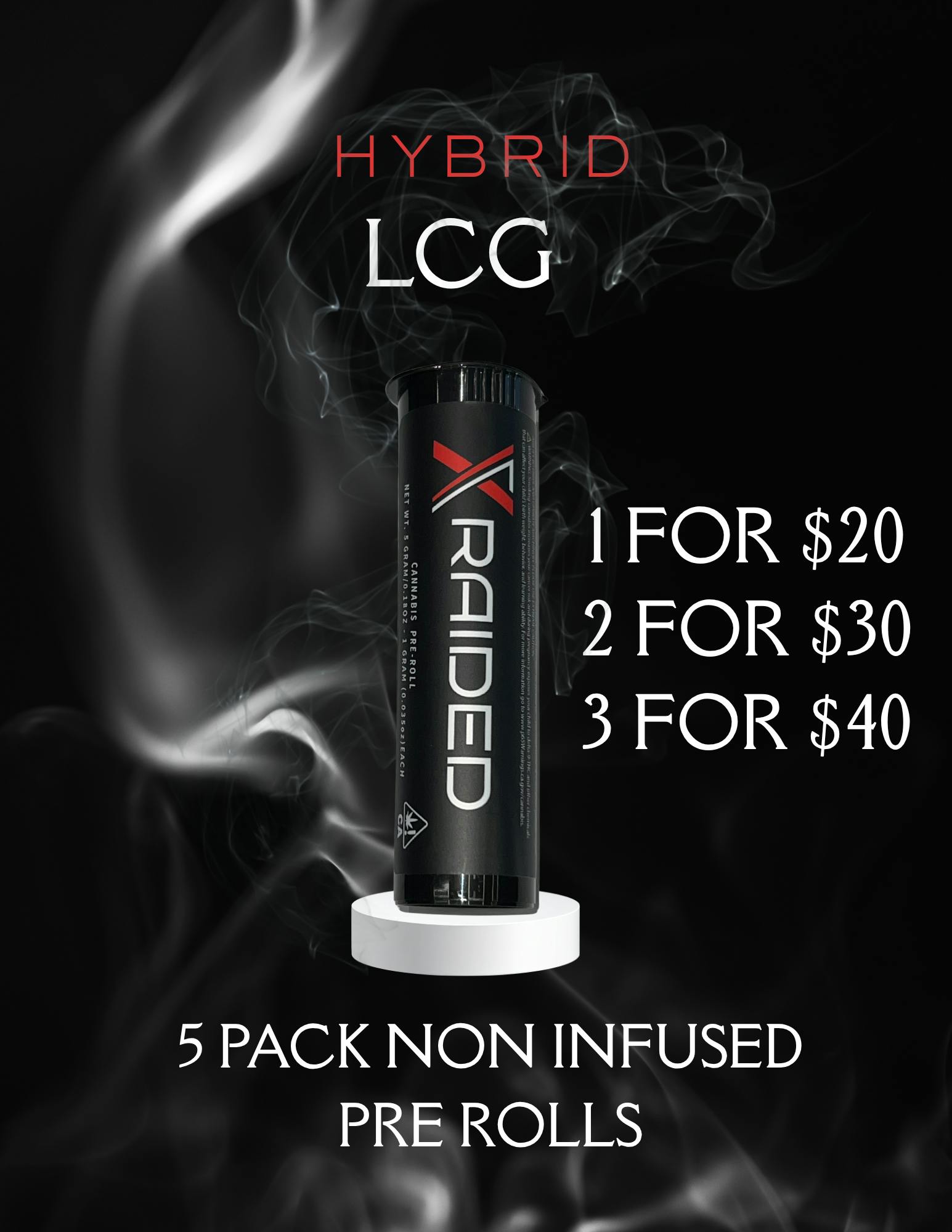 XRAIDED 5PK PREROLLS - LEMON CHERRY GELATO