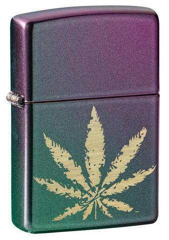 Pot Leaf Metal Zippo