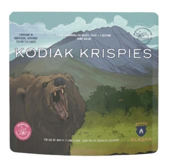 Kodiak Krispies - Cocoa Pebbles (100mg) by Baked Alaska