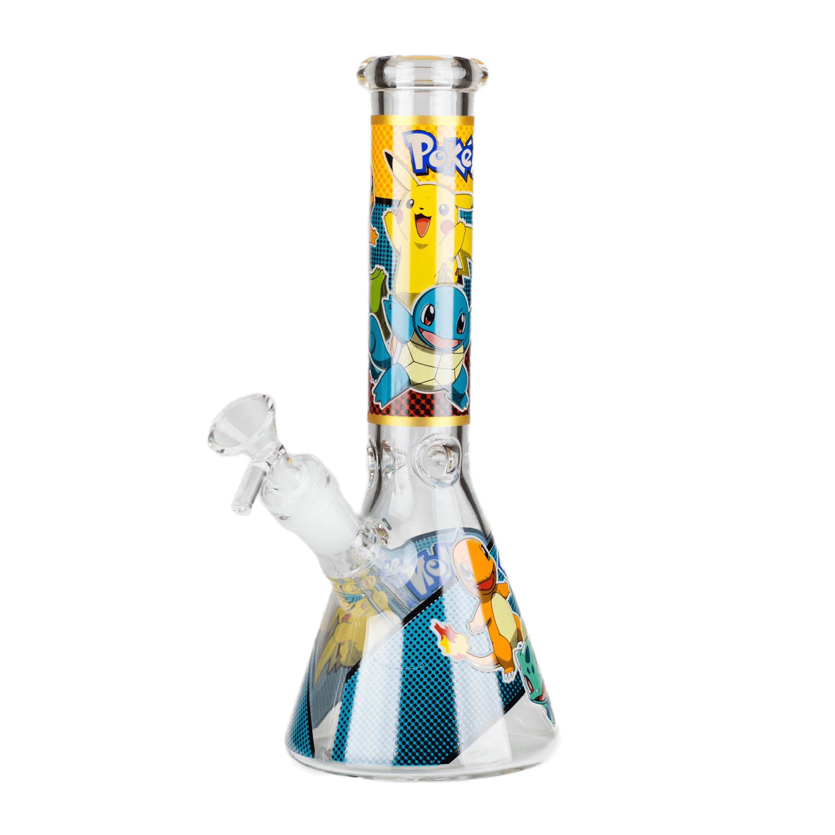 10" 5mm Glass Beaker Bong with Cartoon Design