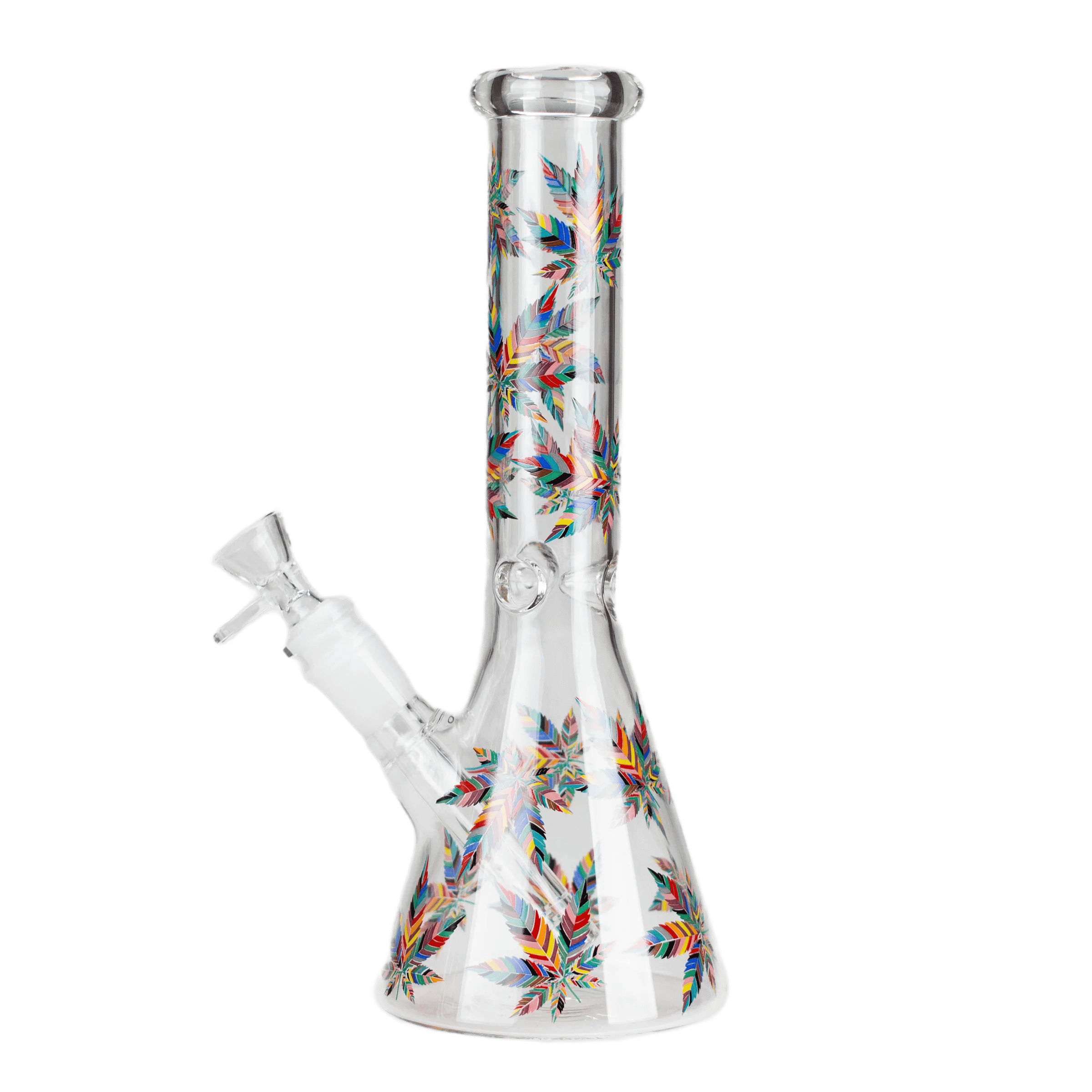 10" Leaves Design Glass Beaker Bong
