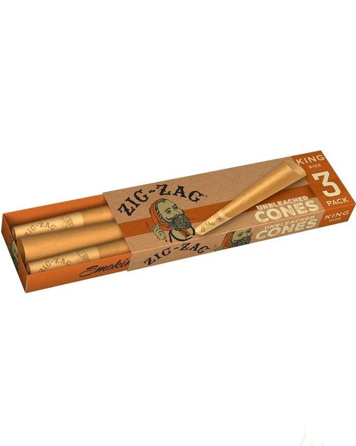 Zig Zag Unbleached Cones King Size 3pk