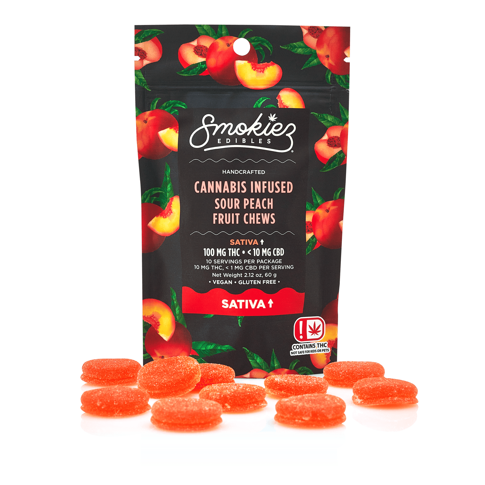 Smokiez Sour Peach Sativa Gummies