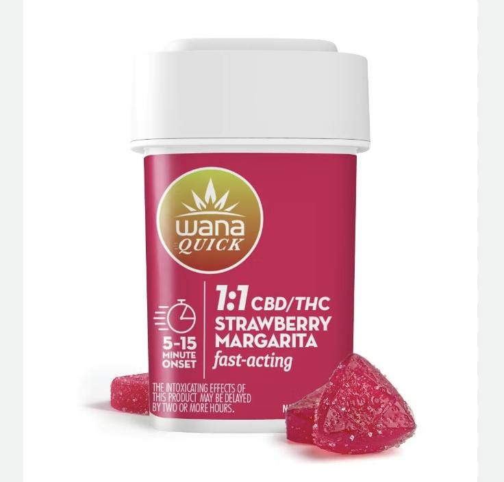 Wana (Quick) Strawberry Margarita 1:1 THC:CBD 10 Pack 100mg