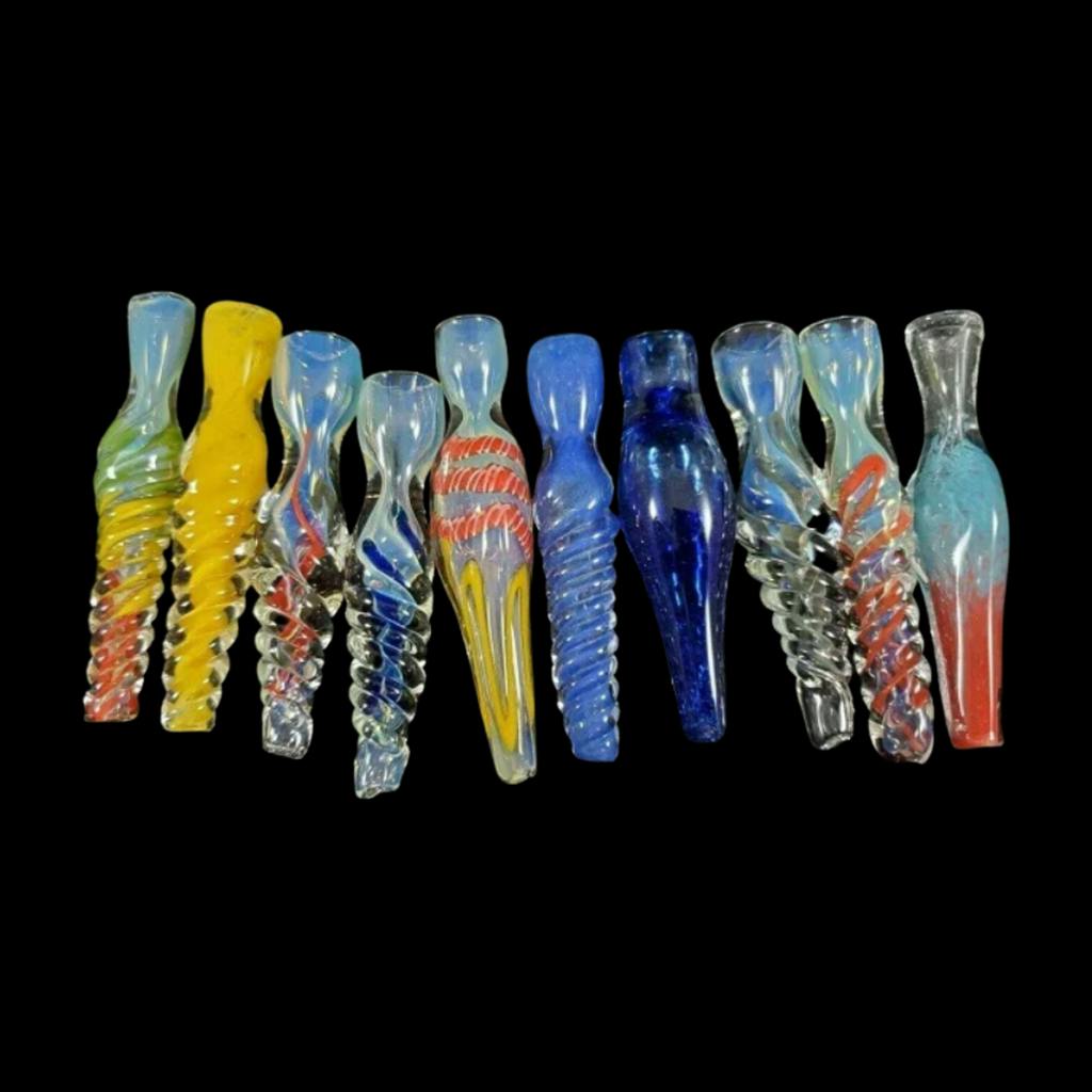 Fire & Oak Glass Chillum 1 Hitter Pipe Each