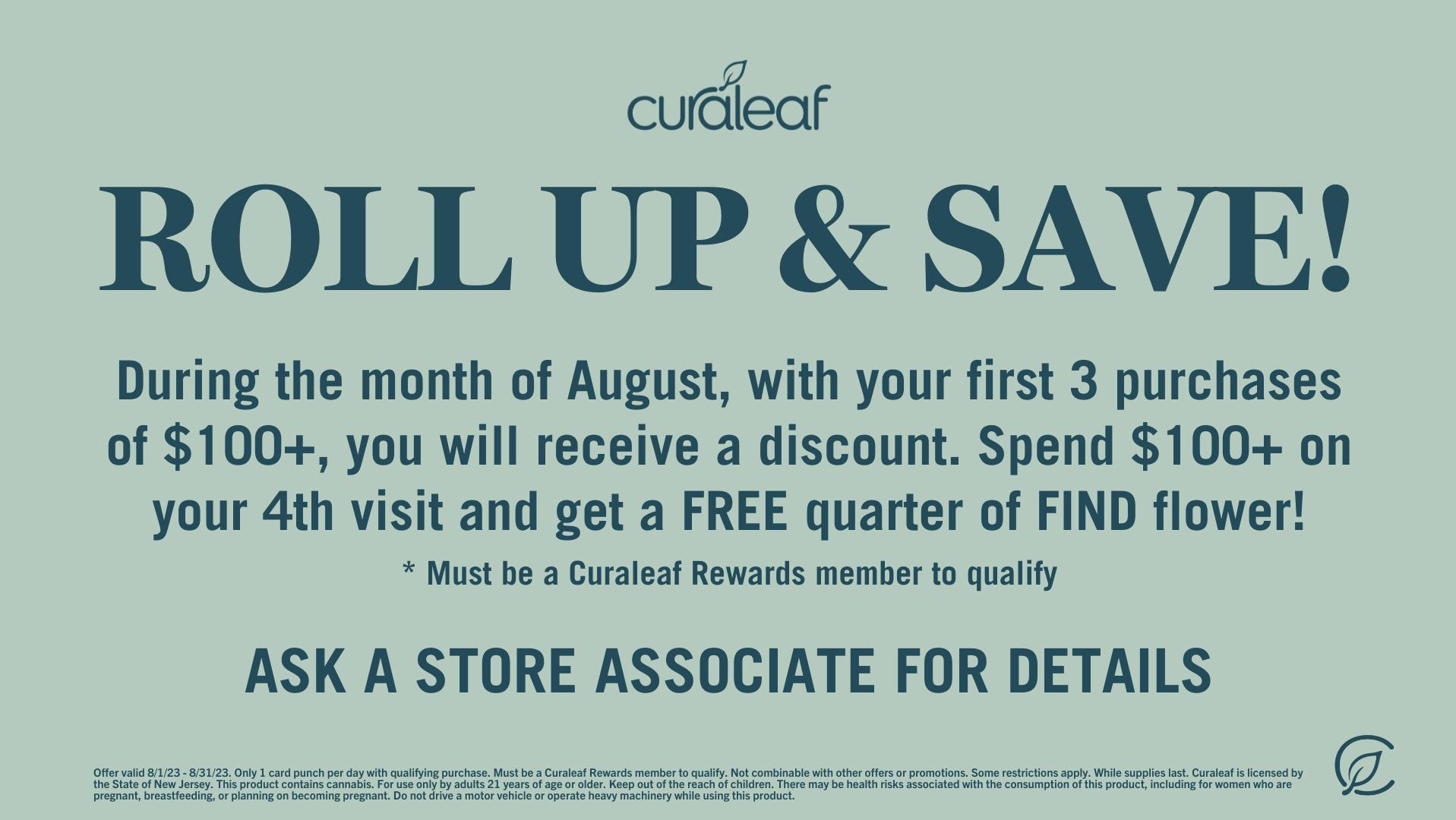 Roll Up & Save More at Curaleaf! at Curaleaf Bellmawr Weedmaps