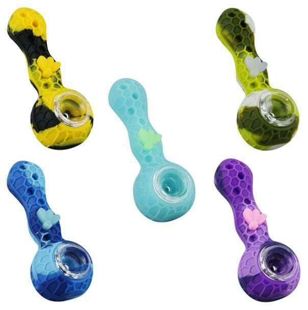 Silicone Bee Hand Pipe 4.15" - Assorted