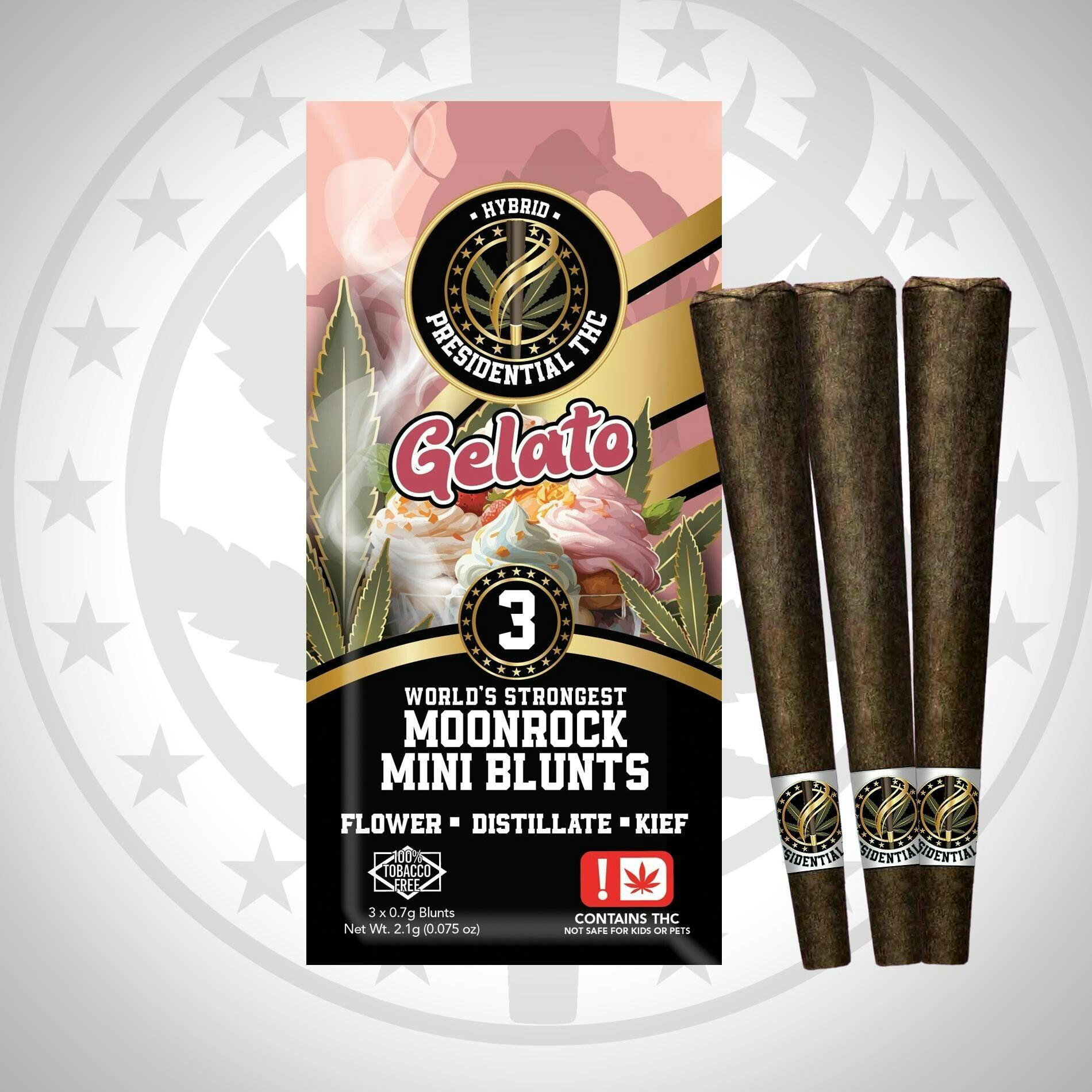 Presidential Mini Blunts - Gelato (H) - 2.1g Moon Rock Infused Blunts (3ct)