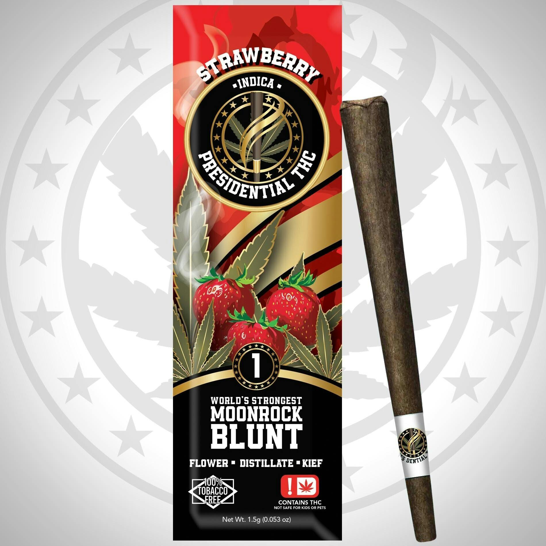 Presidential Blunts - Strawberry (I) - 1.5g Moon Rock Infused Blunt