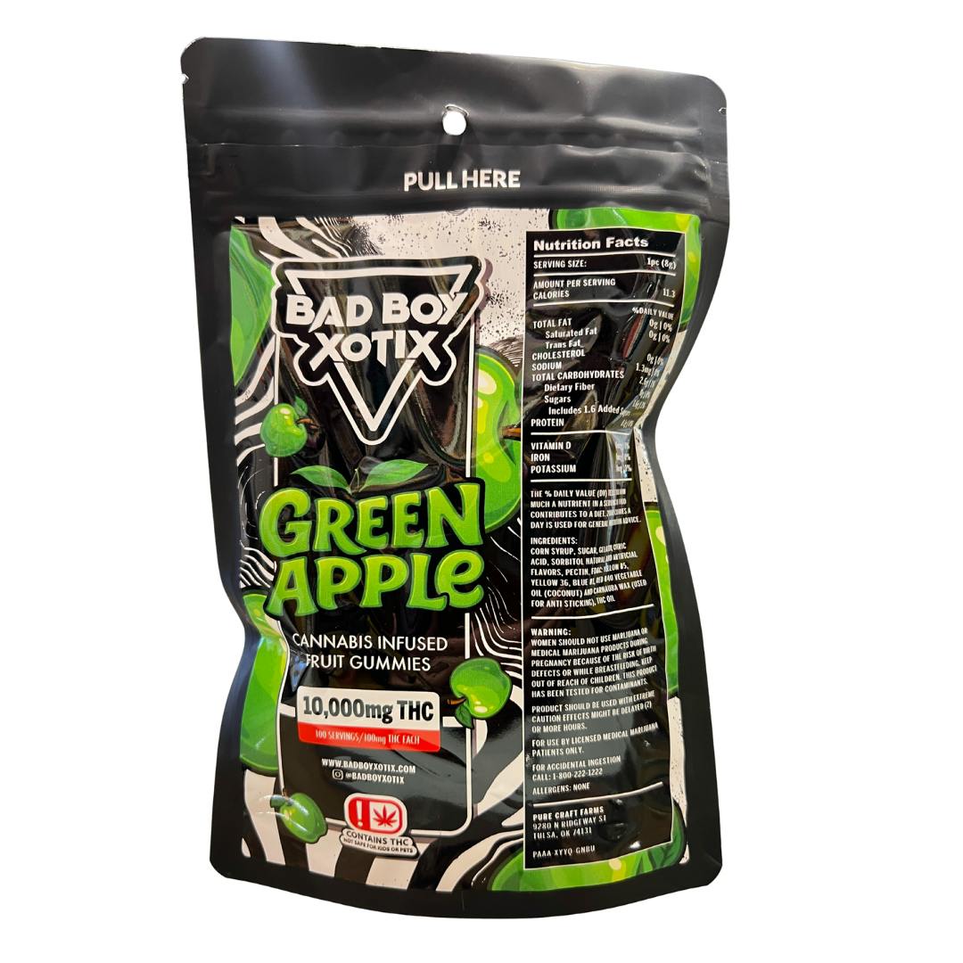 Bad Boy Xotix - Green Apple - 10,000mg Gummies (50ct)