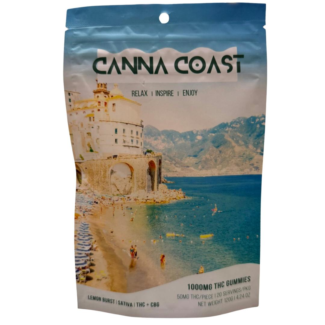 Canna Coast - Lemon Burst (S) + CBG - 1,000mg Gummies (20ct)