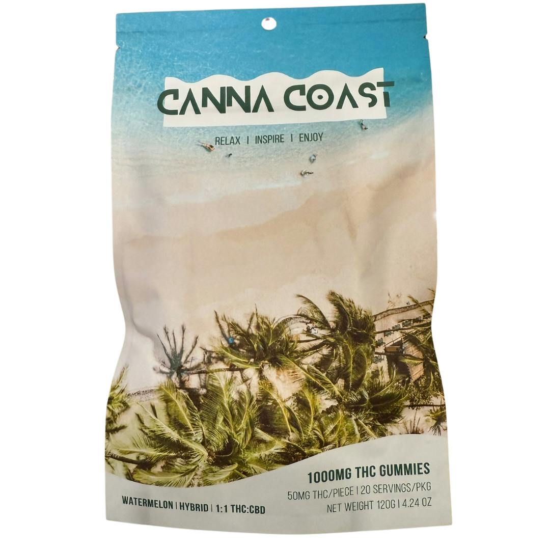 Canna Coast - Watermelon (H) + CBD - 1,000mg Gummies (20ct)
