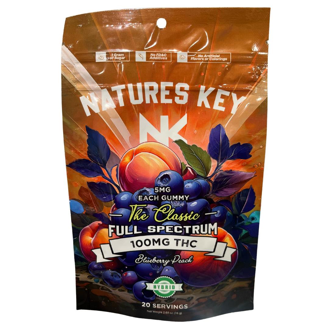 Nature's Key - Blueberry Peach (H) - 100mg Gummies (20ct)