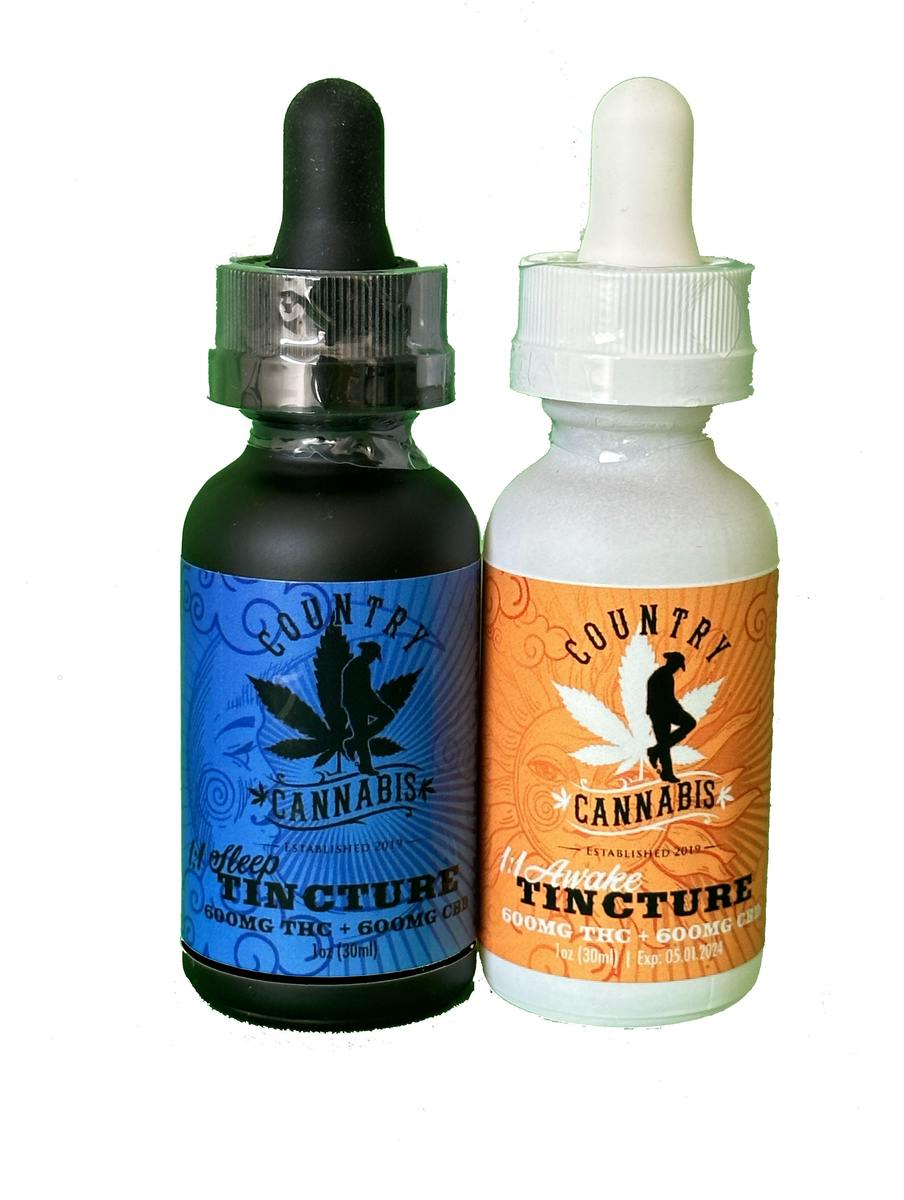 Country Cannabis - Awake 1:1 Tincture - 500mg THC | 500mg CBD